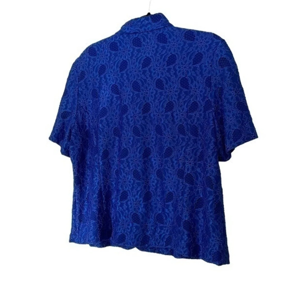 Plus Size Together Classics Cobalt Blue‎ Lace Top Size 16 P - Picture 2 of 7